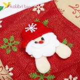 Носок для подарков маленький с Дедом Морозом праздничным оптом фото 02