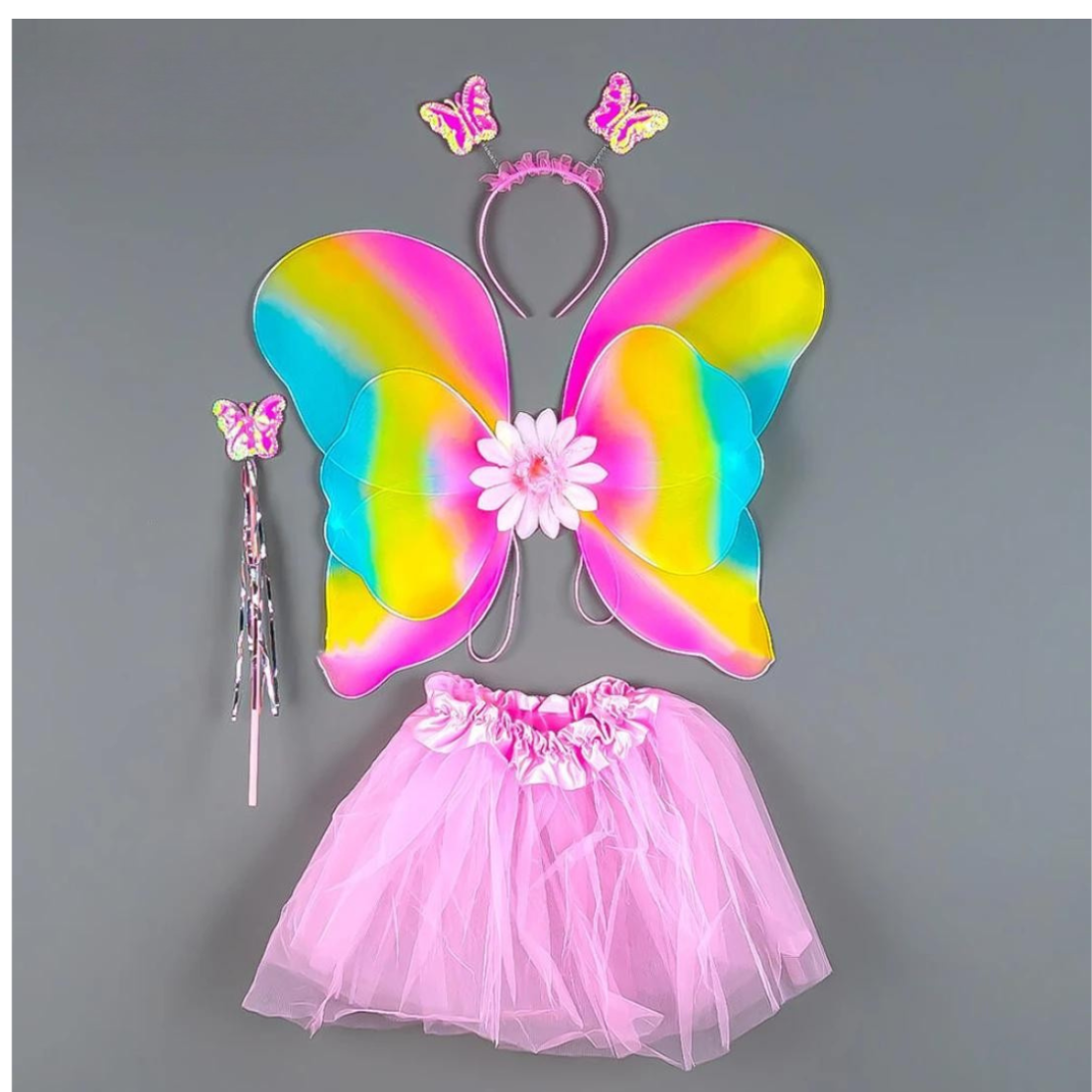 Карнавальний набір метелика зі спідницею рожевий