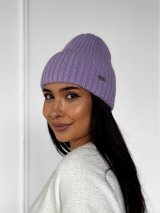 Стильна жіноча шапка рельєфної в'язки INNOE 950868-1 Лавандовий - Innoe