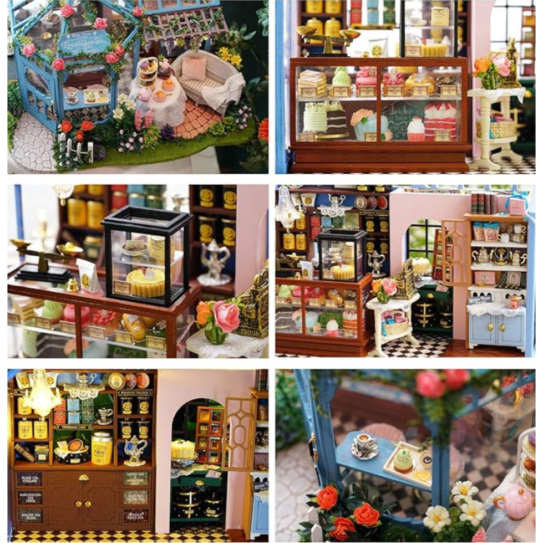 3D Румбокс Чайний будиночок "Рожевий сад"‎ DIY DollHouse + пилозахисний купол