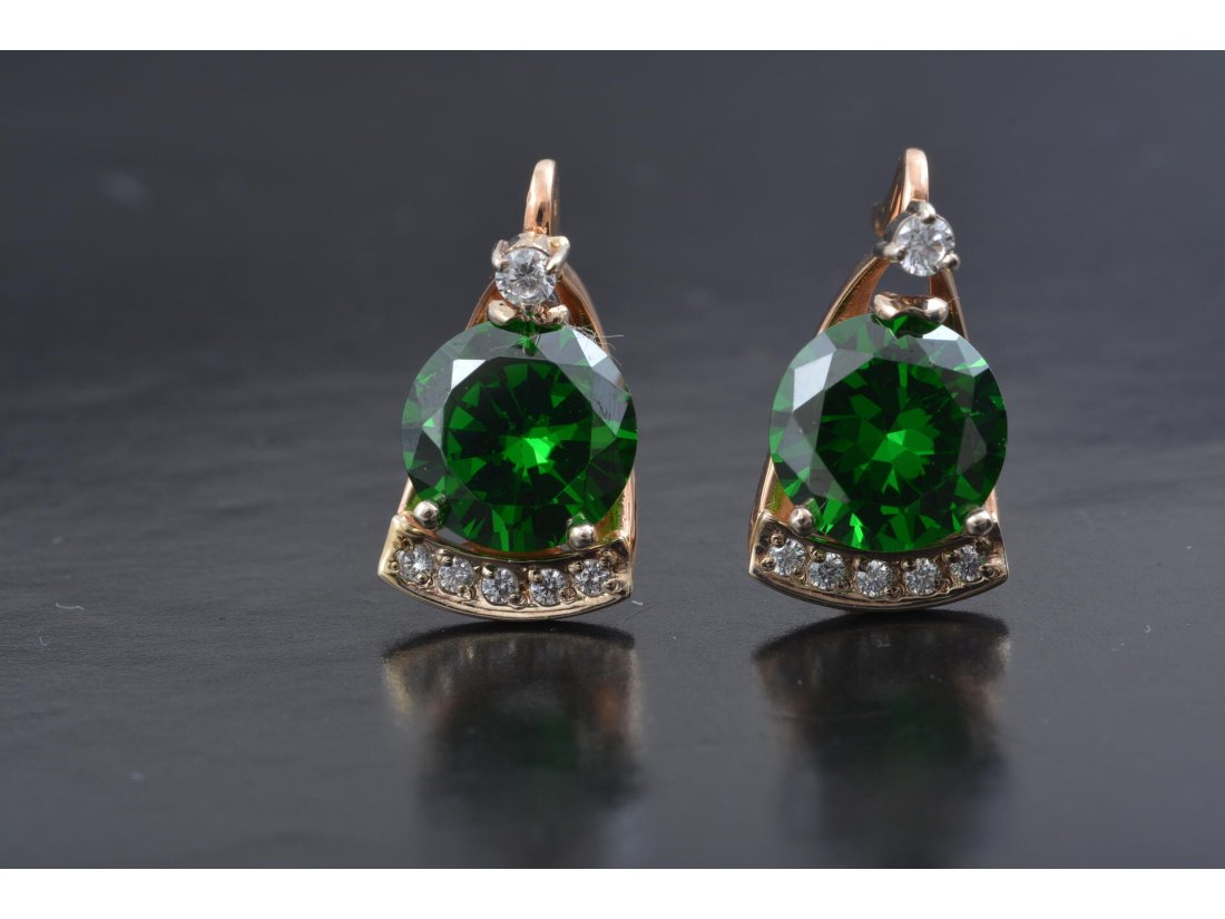 Сережки із зеленим камінням - Багира