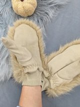 Зимові хутряні рукавички у стилі люкс INNOE 85005-1 Бежевий