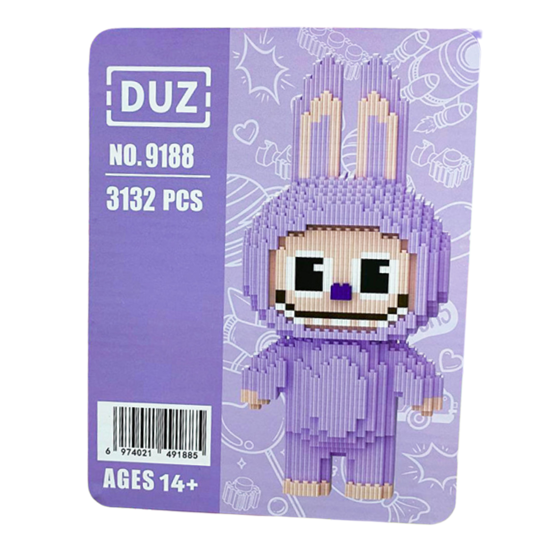 Конструктор Magic Blocks Лабубу Висота 30 см Бузковий - Pobut