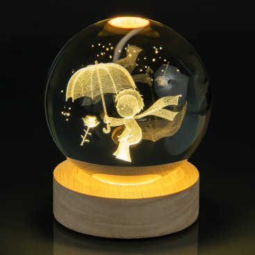 Нічник скляна куля Хлопчик із парасолькою 8 см - Купити