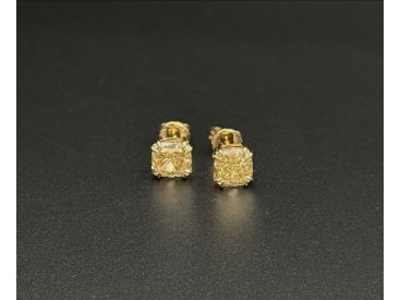 Пусети з діамантами, жовте золото - Фото Пусети з діамантами, жовте золото - Купити