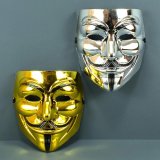 Маска Анонімусу Anonymous золото, срібло