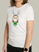 Жіноча футболка, біла з принтом аватара Hopper 058