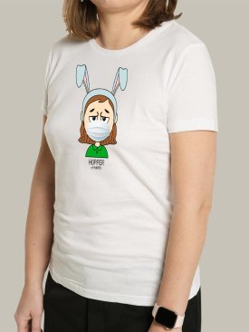 Жіноча футболка, біла з принтом аватара Hopper 058 - Купити