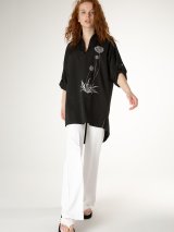 Черная блуза-туника Innoe с вышивкой-8