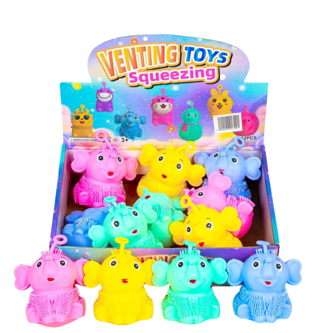 Сяючі силіконові їжачки Слоники 10 см