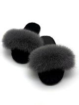 Жіночі домашні капці Пухнастики Family Story з опушкою сірого кольору - Family Story