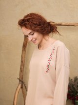 Лляна блуза без застібок, з орнаментом води і розвитком життя 5550198-1