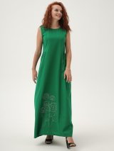 Довга лляна сукня із вишивкою "Троянди" 270189