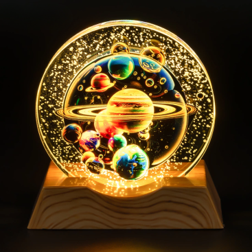 Нічник плоский скляний Планети 8 см - Купити