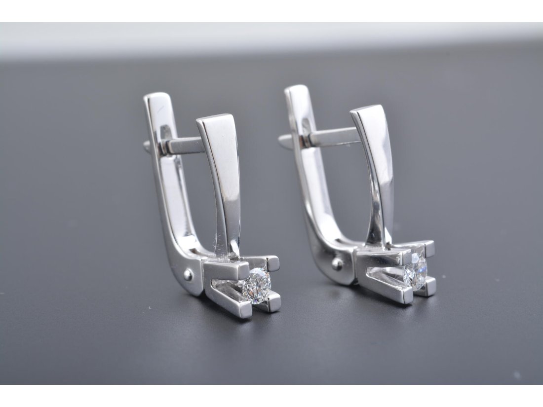 Сережки біле золото