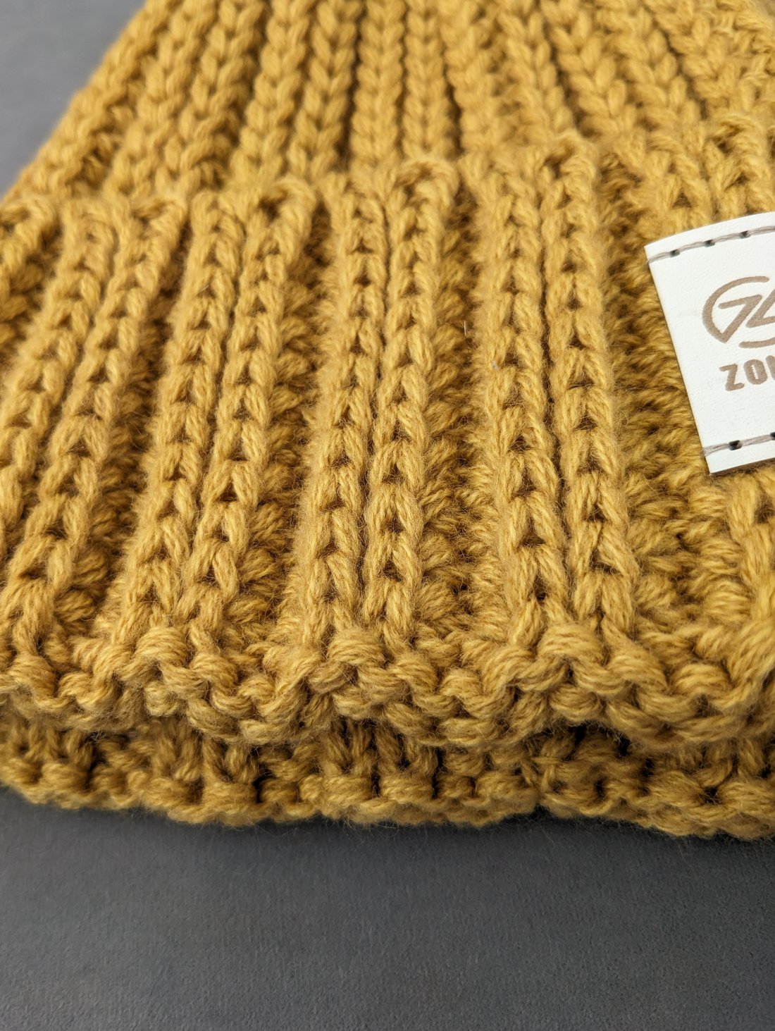 Тепла стильна в’язана шапка на флісі INNOE 950234-1 Жовтий