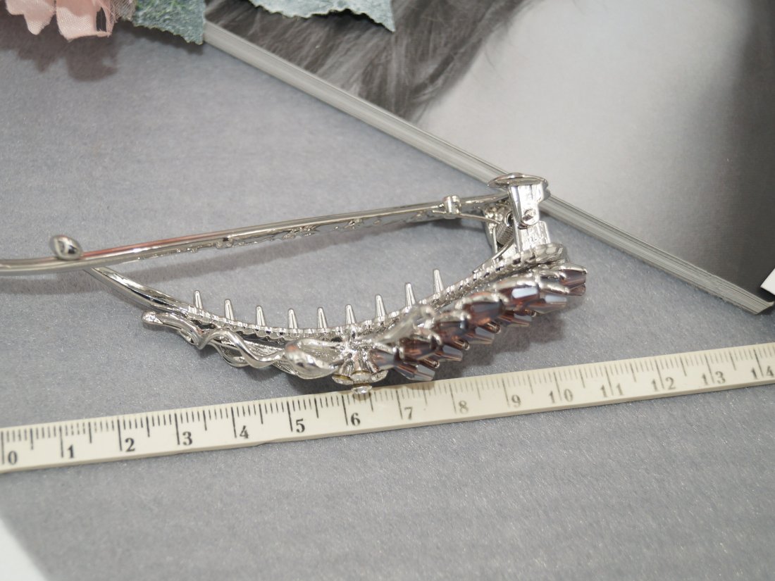 Заколка Банан. 11 см. Металева з пружиною. - Кристалік