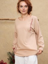 Лляна блуза без застібок, з орнаментом води і розвитком життя 5550198-1