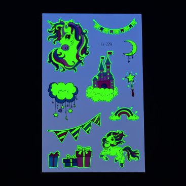 Дитячі сяючі татуювання Єдинороги EI-229 - Купити