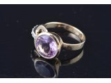 Каблучка, біле золото з аметистом - Багира