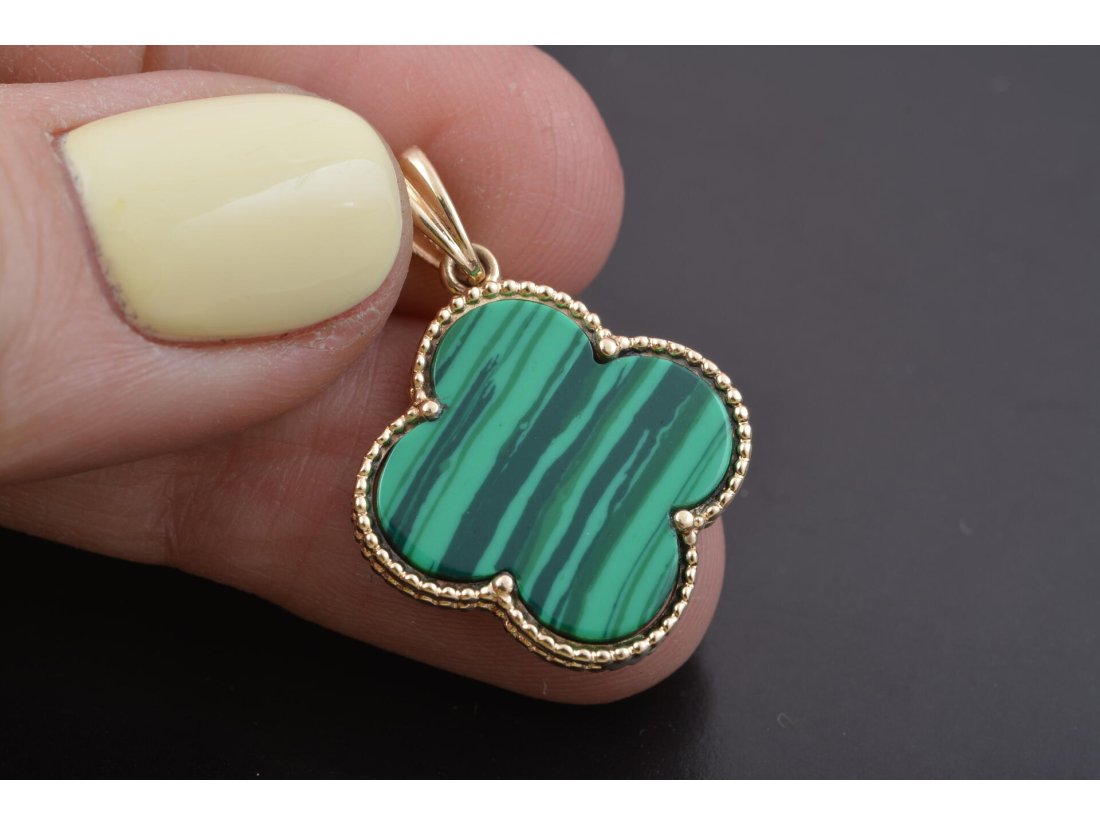 Кулон у стилі Van Cleef із малахітом - Багира