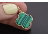 Кулон у стилі Van Cleef із малахітом - Багира