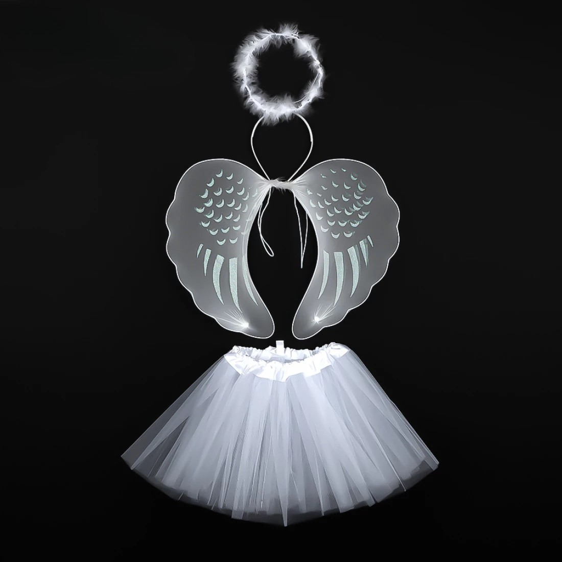Набір карнавальний ангел зі спідницею білий