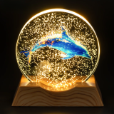 Нічник плоский скляний Дельфін 8 см