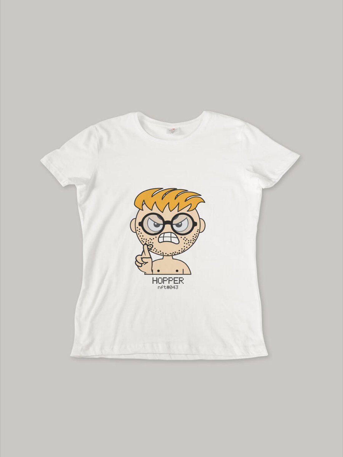 Чоловіча футболка, біла з принтом аватара Hopper 043 - Купити