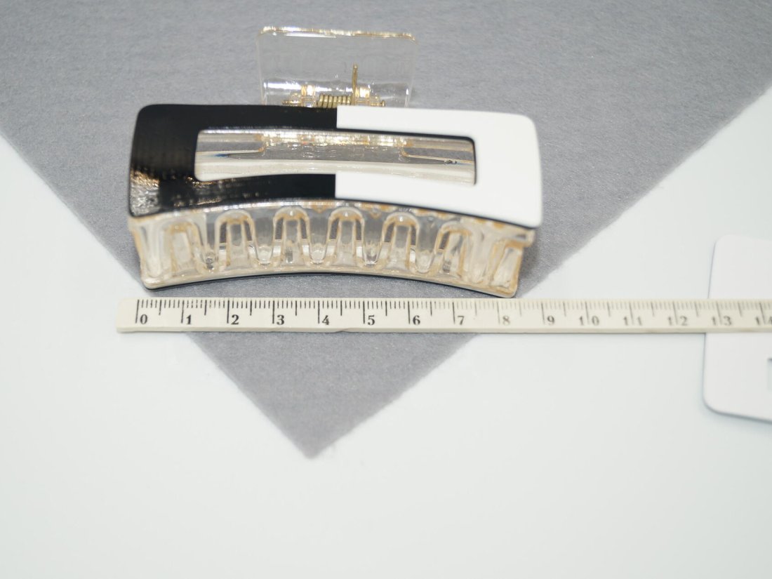 Краби для волосся 8.5 см. Двокольорові. - Кристалік