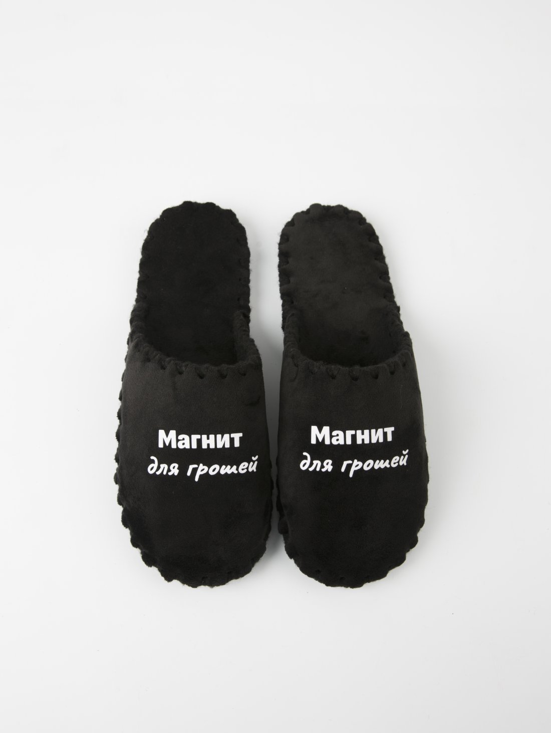 Чоловічі домашні капці Класичні з принтом Магнит для грошей, закриті Чорні - Купити
