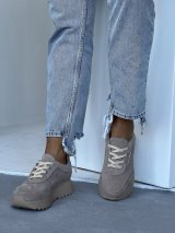 Жіночі замшеві кросівки casual style INNOE 777524 Капучино