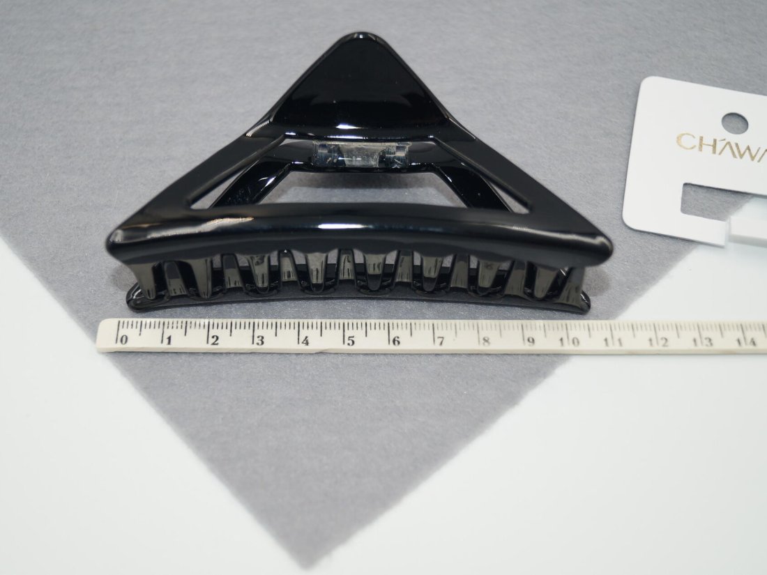 Краби для волосся 10.5 см. Трикутний. Французький пластик. - Кристалік