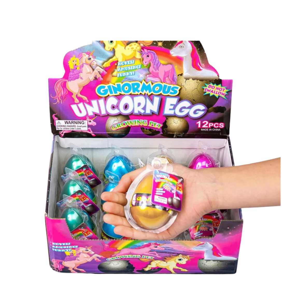 Велика іграшка розтишка Єдинороги в яйці 7 см - Pobut