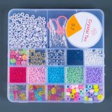 Набір бісеру та намистин для плетіння браслетів Веселка 17 см - Pobut