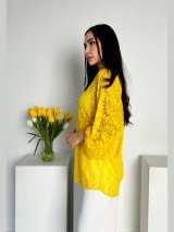 Стильна блуза-туніка вільного силуету з гіпюру INNOE 230232-2 Жовтий - Innoe