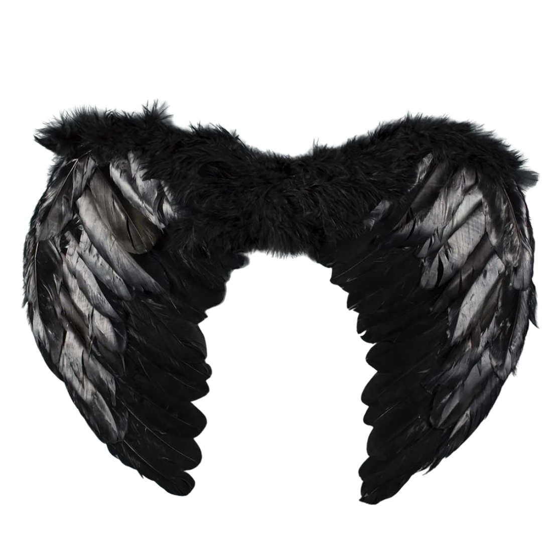 Крила ангела з пухом чорні 30×45 см