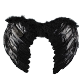 Крила ангела з пухом чорні 30×45 см