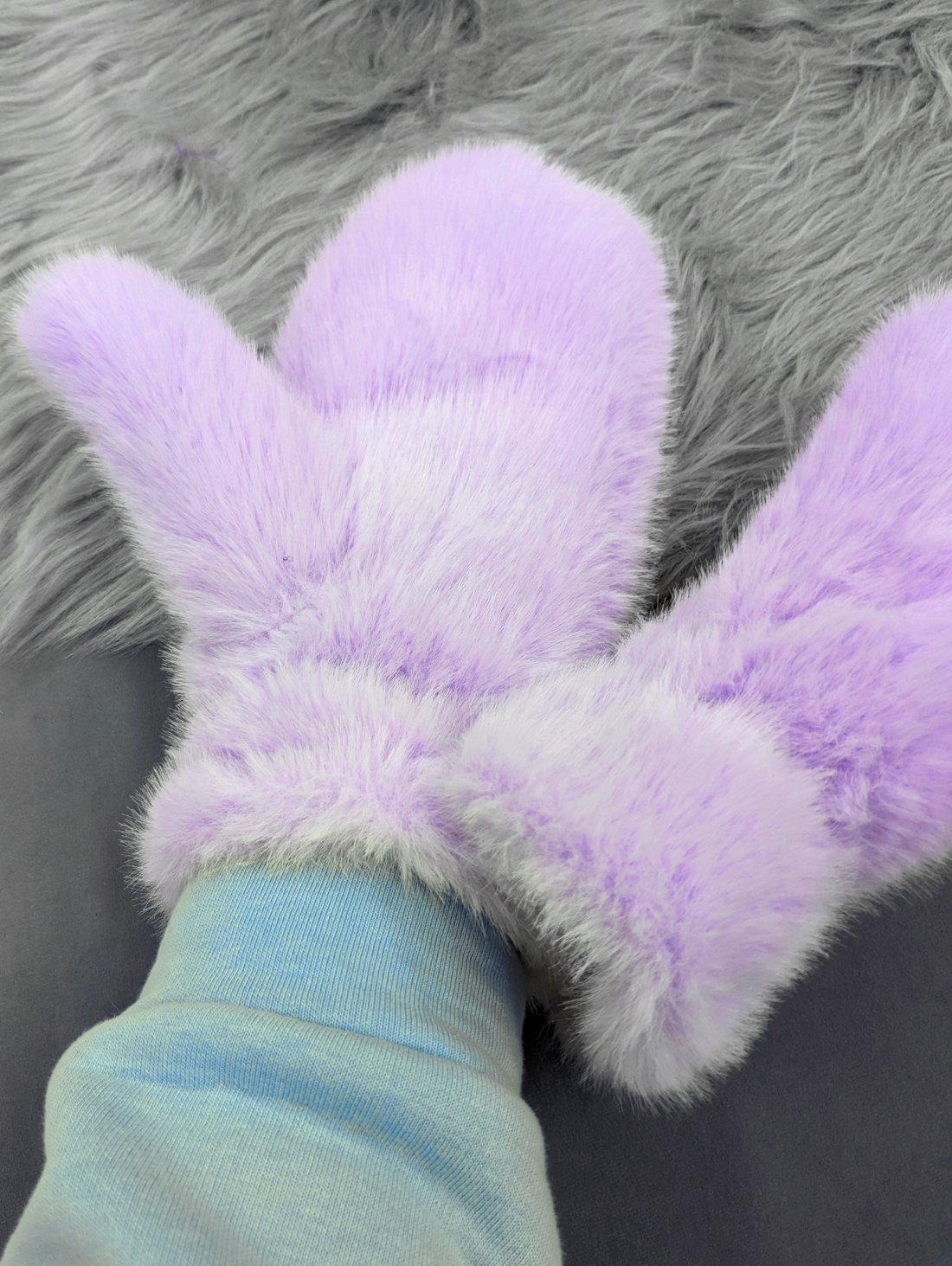 Стильні зимові хутряні рукавиці для морозної погоди INNOE 85005-2 Лавандовий