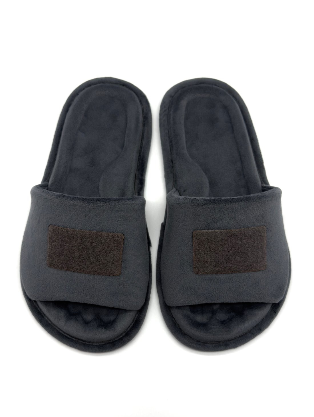 Домашні анатомічні barefoot капці з липучкою сірого кольору з відкритим носком Family Story - Family Story