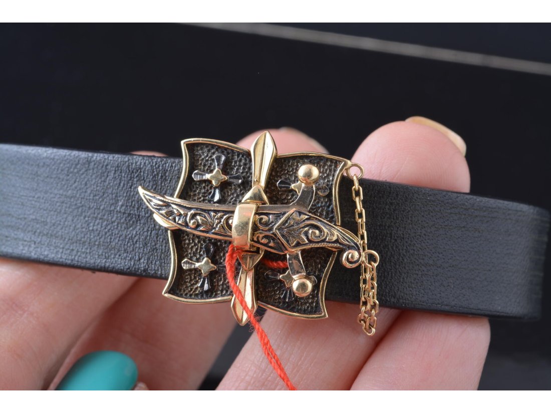 Чоловічий шкіряний браслет &quot;Шабля&quot;.