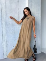 Довга стильна сукня на зав'язках 270521-3