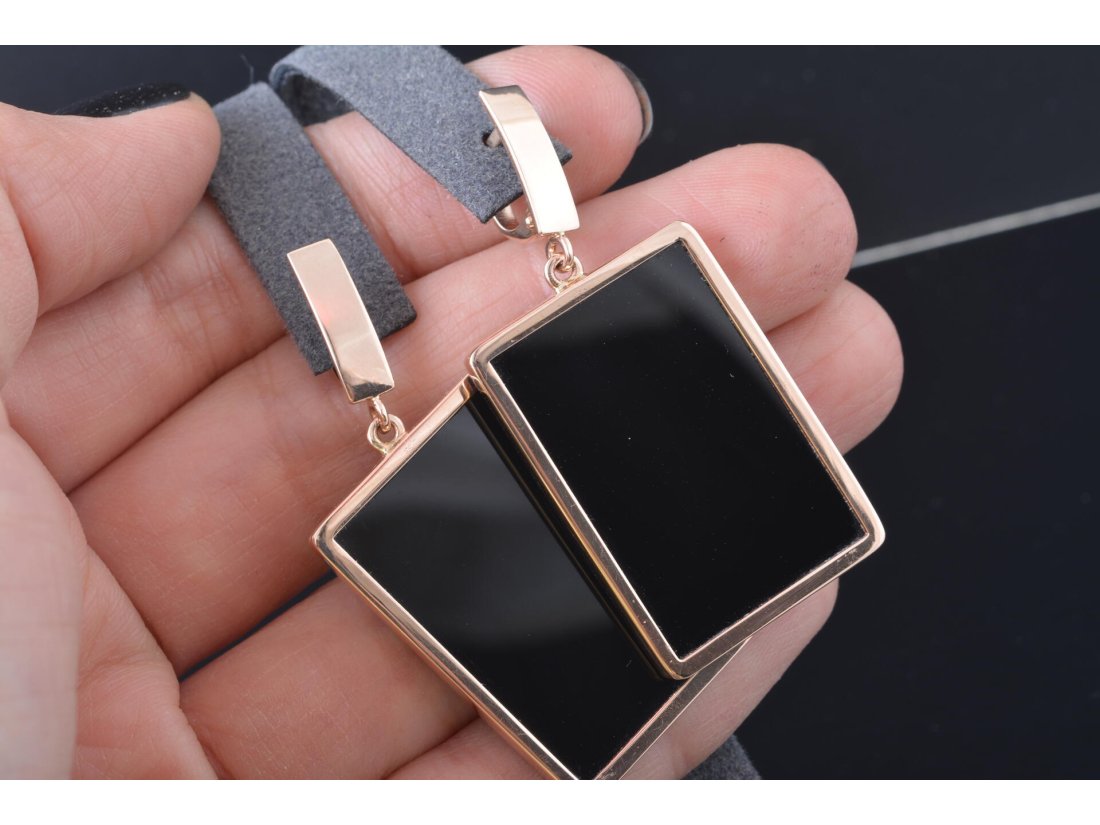 Сережки з оніксом - Купити