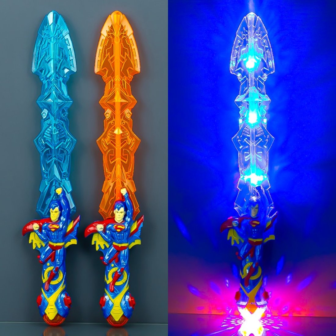 Меч, що світиться, з супергероєм Супермен