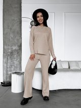 Сучасний жіночий костюм з в’язаної ангори INNOE 210370-1 Бежевий