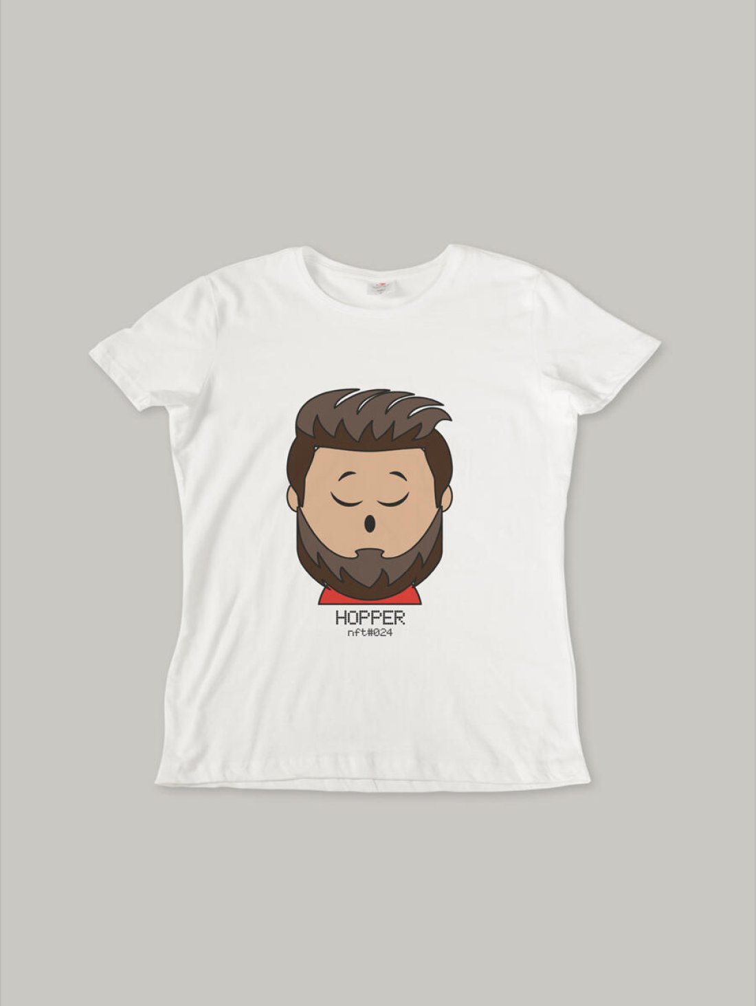 Чоловіча футболка, біла з принтом аватара Hopper 024