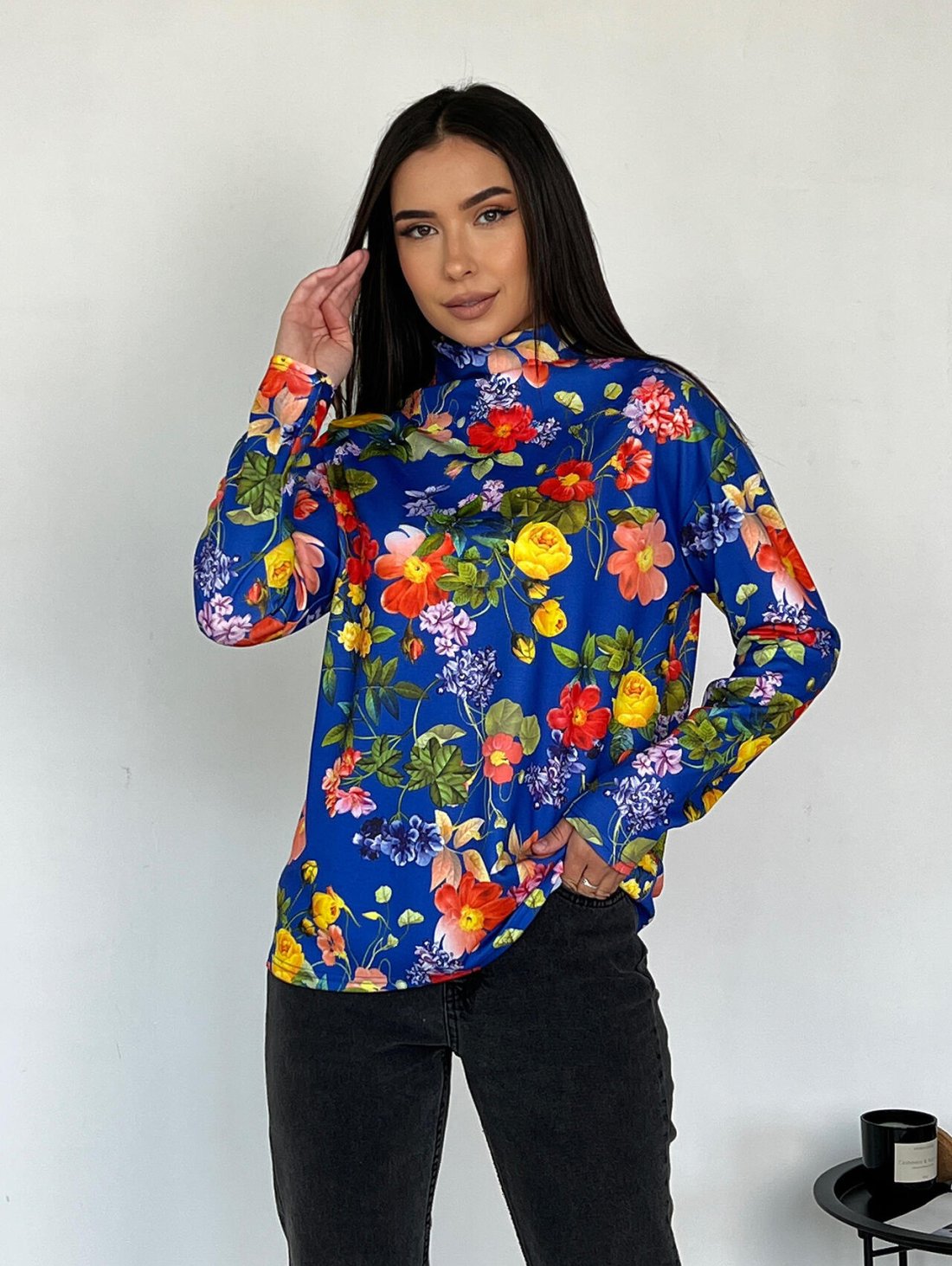 Яскравий практичний гольф у квітковий принт 230208-12 - Innoe