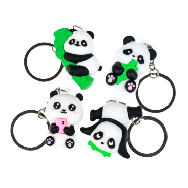 Брелоки дитячі гумові Панди веселі 10 см - Купити