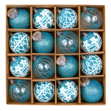 Ялинкові кулі морозний ранок 5,5 см, 16 шт., набір