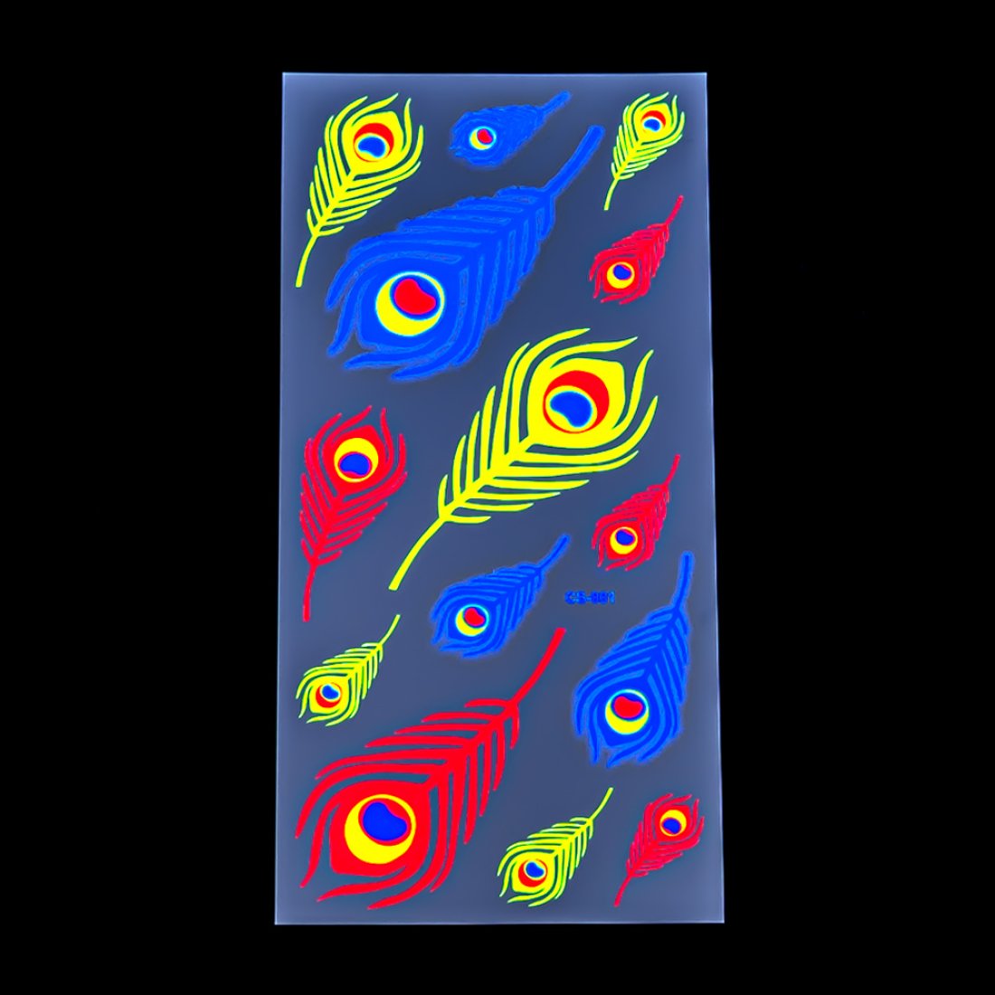 Неонові татуювання Пір'я Кольорові 21 см